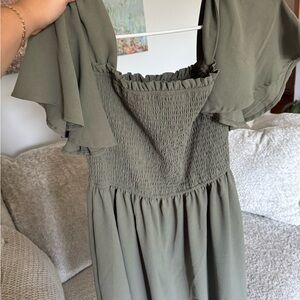 Elegant Olive Green Dress